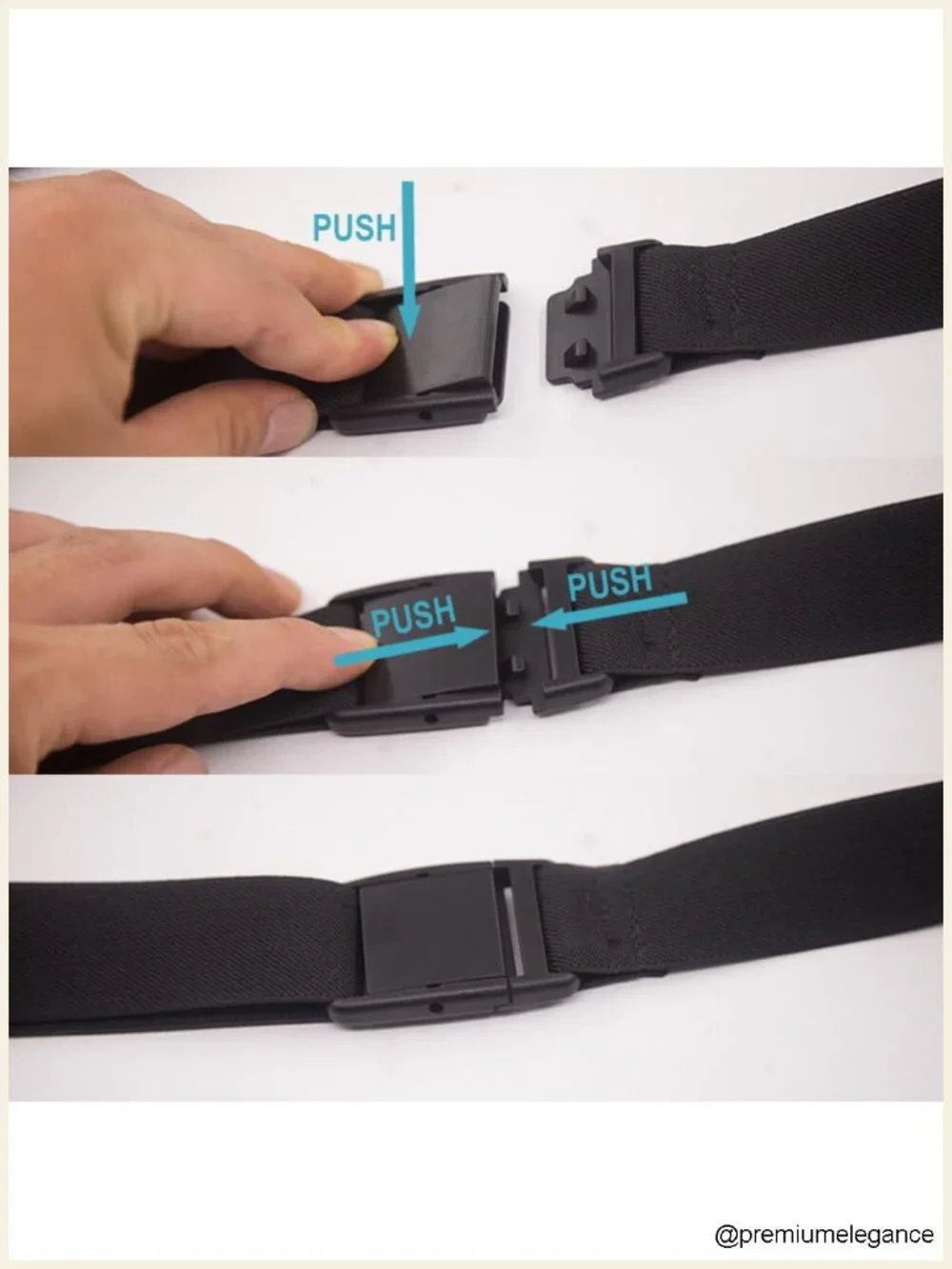 Elastic Invisible Belt Smooth PVC Buckle for Jeans